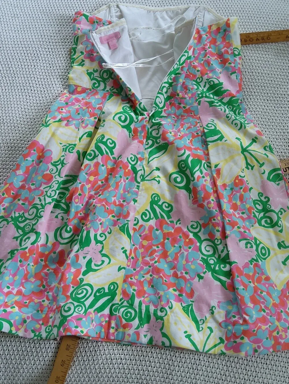 Lilly Pulitzer Blossom Pink, Green Strapless Dress Size 10 - Picture 3 of 7